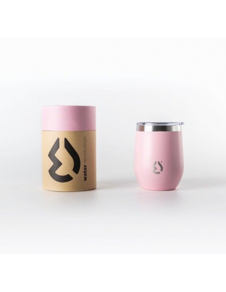 Tumbler vaso termico acero inox 310ml con tapa de Water Revolution  Rosa