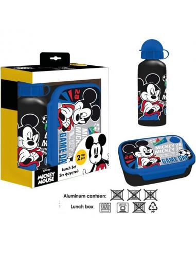 Set botella cantimplora aluminio 500ml  y sandwichera de Mickey Mouse - Imagen 1