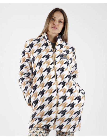 ADMAS Bata Manga Larga Calentita Cute Teddy para Mujer - Imagen 1