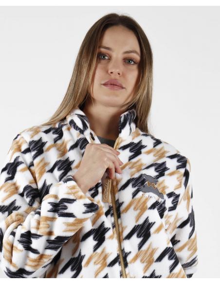 ADMAS Bata Manga Larga Calentita Cute Teddy para Mujer - Imagen 2