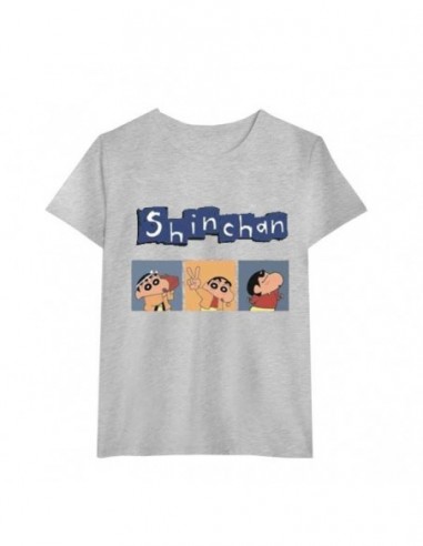 camiseta gris adulto de Shin Chan en talla M