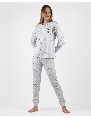 DISNEY Pijama Manga Larga Minnie Hearts para Mujer - Imagen 1