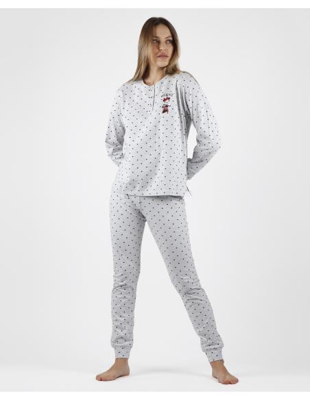 DISNEY Pijama Manga Larga Minnie Hearts para Mujer - Imagen 1