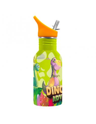 Botella cantimplora acero inox infantil 500ml de Water Revolution &#39;Dinoland&#39; - Imagen 1