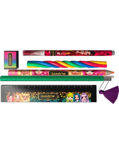 Set portatodo con accesorios de papelería de Rainbow High - Imagen 1