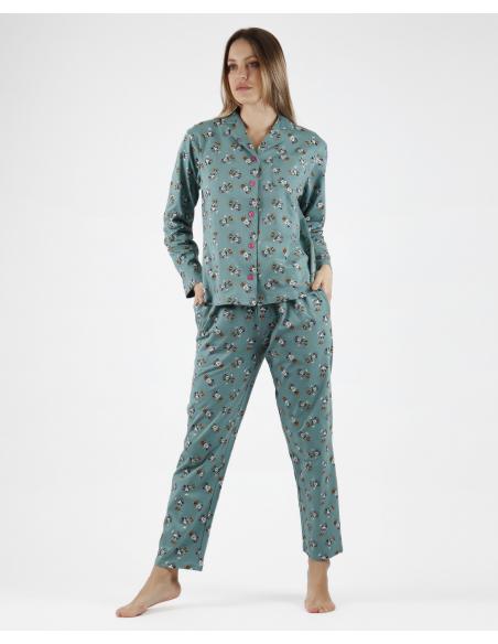 DISNEY Pijama Abierto Manga Larga Minnie Mint para Mujer - Imagen 2