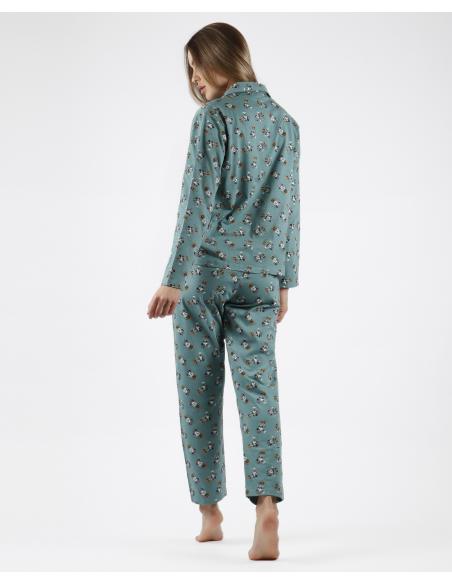 DISNEY Pijama Abierto Manga Larga Minnie Mint para Mujer - Imagen 3