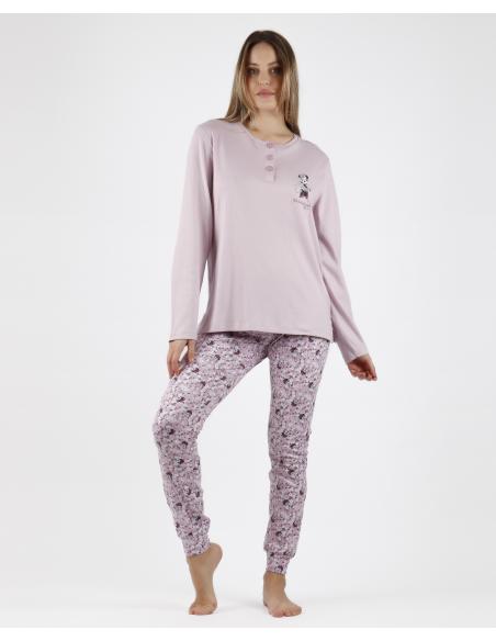 DISNEY Pijama Manga Larga Minnie Fleur para Mujer - Imagen 1