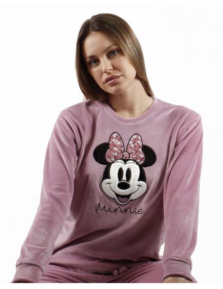 DISNEY Pijama Manga Larga Doble Velvet Minnie Fleur para Mujer - Imagen 2