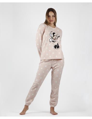 DISNEY Pijama Calentito Manga Larga Minnie Bubble Gum para Mujer - Imagen 1