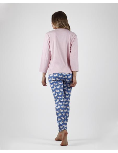MR WONDERFUL Pijama Manga Larga Unicornio para Mujer - Imagen 3