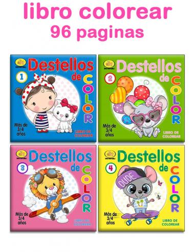Libro para colorear destellos de color 96 páginas 19,5x19,5cm - Imagen 1
