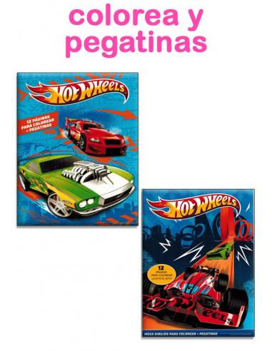 Libro para colorear con pegatinas Hotwheels - Imagen 1