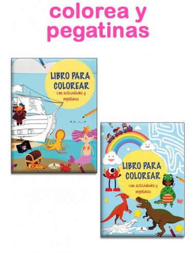 Libro para colorear con actividades y pegatinas - Imagen 1