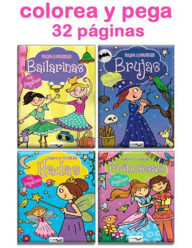 Libro vamos a colorear con 32 páginas + 2 con pegatinas 21x28cm - Imagen 1