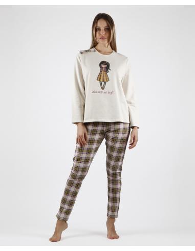 SANTORO GORJUSS Pijama Manga Larga Felpa Love at First Sight para Mujer