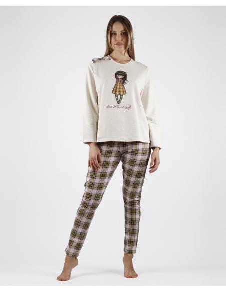 SANTORO GORJUSS Pijama Manga Larga Felpa Love at First Sight para Mujer