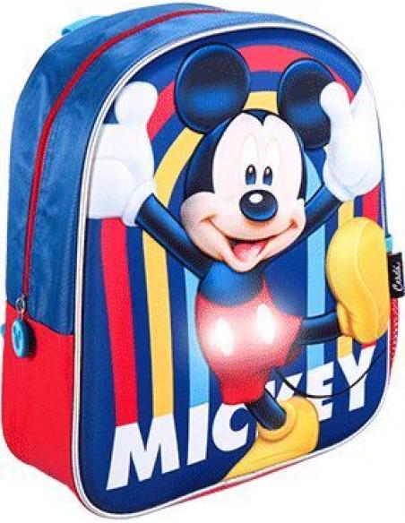 Mochila 31cm 3D con luz de Mickey Mouse