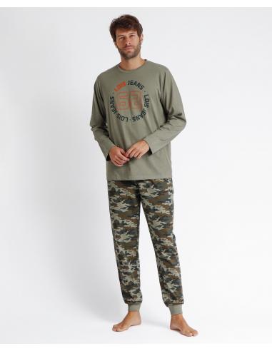 LOIS Pijama Manga Larga Camouflage para Hombre