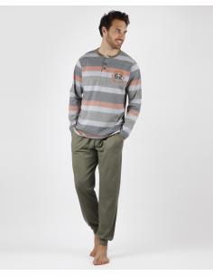 LOIS Pijama Manga Larga Rayas Camouflage para Hombre