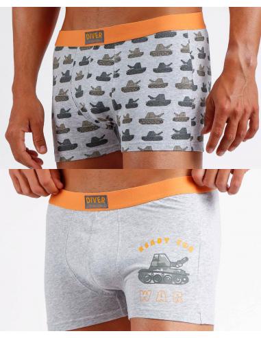 DIVER Calzoncillo/Bóxer War para Hombre, (Caja de 2 unidades)