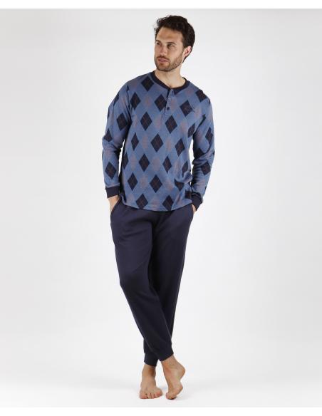 ADMAS MAGNIFIC Pijama Manga Larga Rombos para Hombre