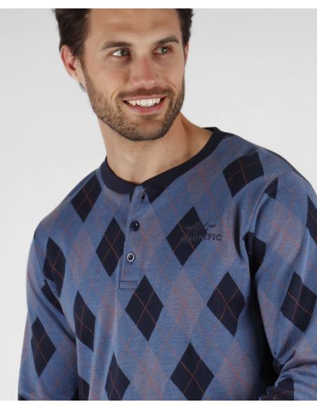 ADMAS MAGNIFIC Pijama Manga Larga Rombos para Hombre