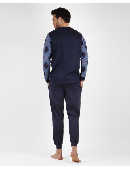 ADMAS MAGNIFIC Pijama Manga Larga Rombos para Hombre