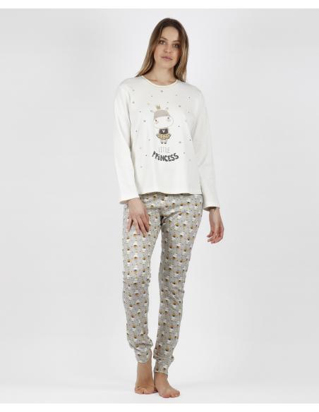 ADMAS Pijama Manga Larga Little Princess para Mujer