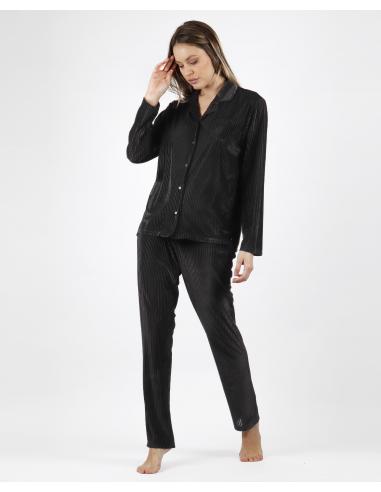 ADMAS CLASSIC Pijama Manga Larga Abierto Classic Elegant Stripes para Mujer