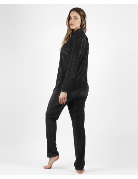 ADMAS CLASSIC Pijama Manga Larga Abierto Classic Elegant Stripes para Mujer