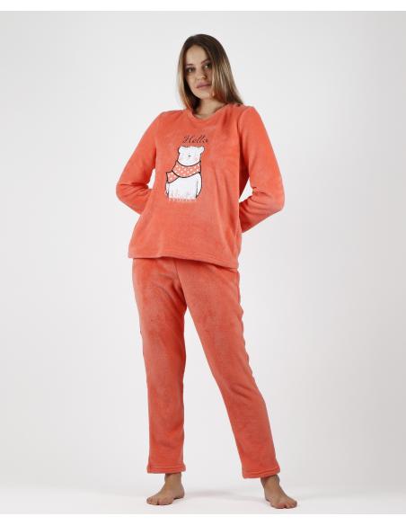 ADMAS Pijama Calentito Manga Larga Hello Winter para Mujer