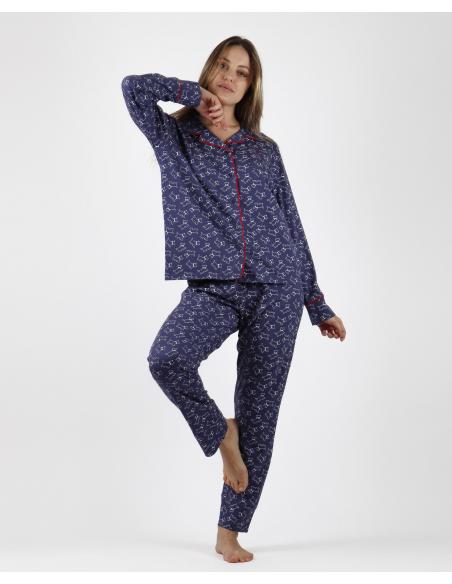 ADMAS Pijama Abierto Manga Larga Lou Lou Winter para Mujer