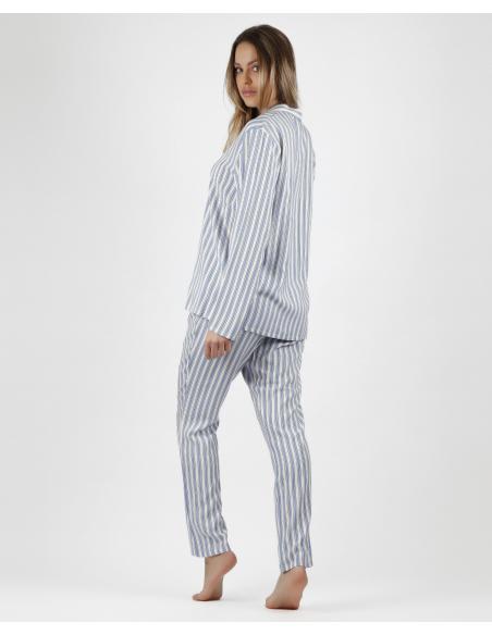 ADMAS CLASSIC Pijama Abierto Manga Larga Fashion Stripes para Mujer