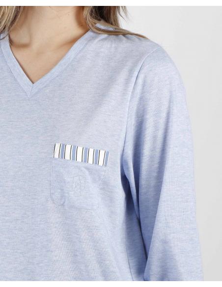 ADMAS CLASSIC Pijama Manga Larga Fashion Stripes para Mujer