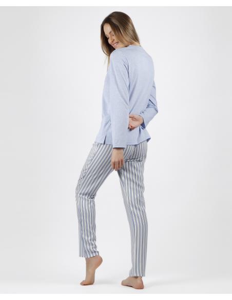 ADMAS CLASSIC Pijama Manga Larga Fashion Stripes para Mujer