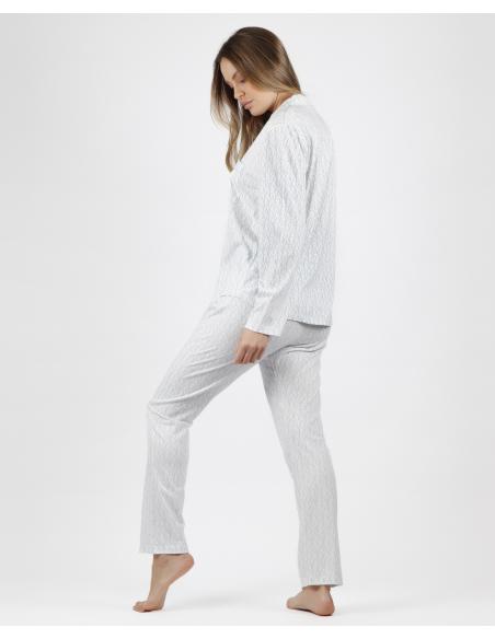 ADMAS CLASSIC Pijama Abierto Manga Larga Logo Soft para Mujer