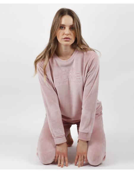 ADMAS Pijama Manga Larga Doble Velvet Soft Home para Mujer