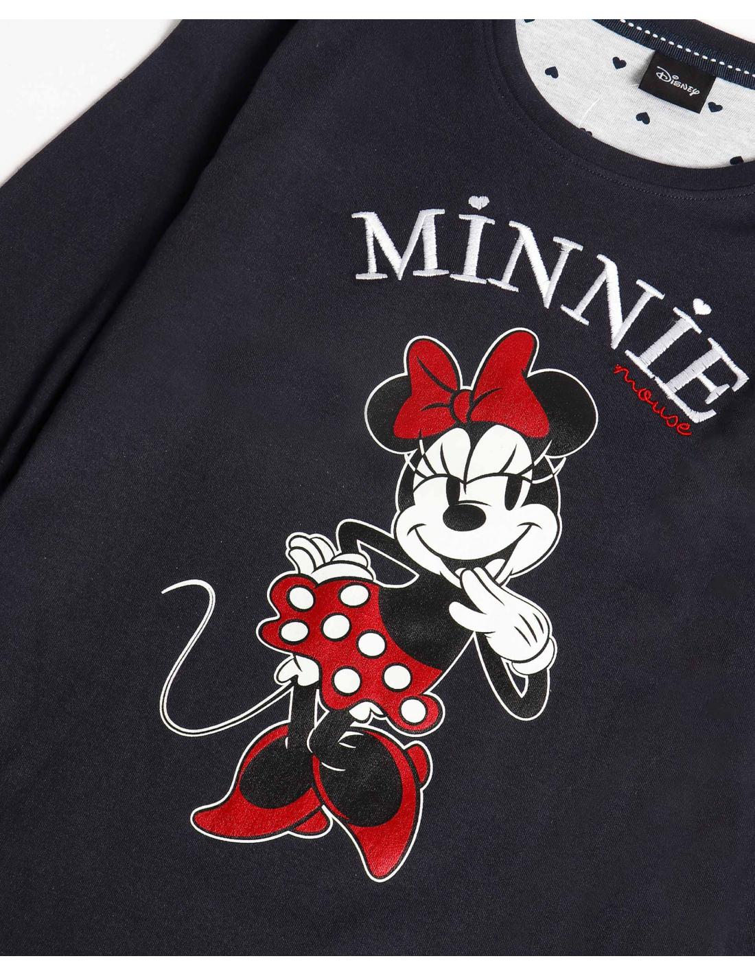 Pijama niña Mickey Mouse manga larga con detalle metalizado