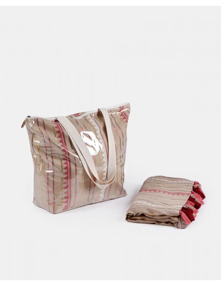 Set Pareo + Bolso Playa Arena Étnico para Mujer