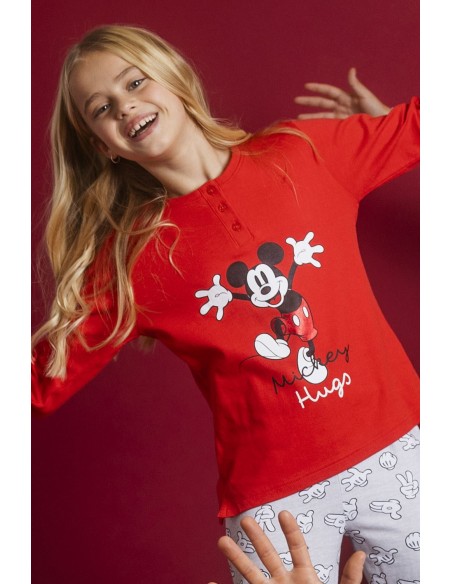 DISNEY Pijama Manga Larga Mickey Hugs para Niña
