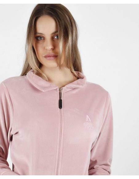 ADMAS Pijama Abierto Manga Larga Doble Velvet Soft Home para Mujer