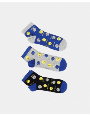 SMILEY Calcetines Tobilleros Smiley para Hombre, (Caja de 6 pares)