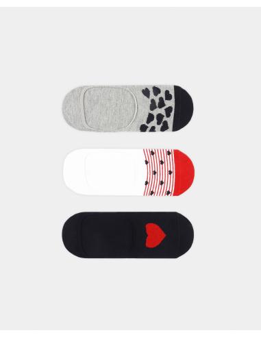 ADMAS Calcetines Invisibles French Love para Mujer, (Caja de 6 pares)
