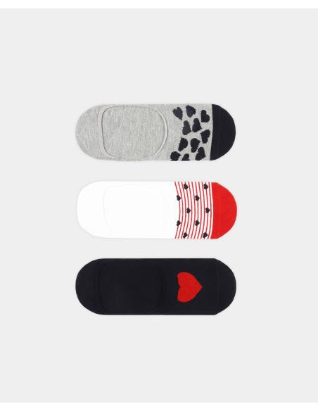 ADMAS Calcetines Invisibles French Love para Mujer, (Caja de 6 pares)