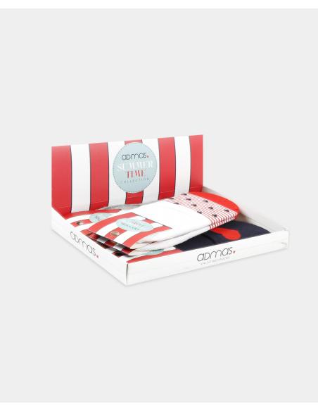 ADMAS Calcetines Invisibles French Love para Mujer, (Caja de 6 pares)