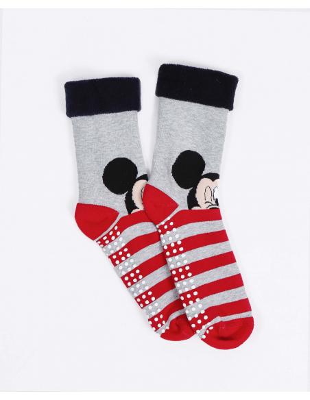 DISNEY Calcetín Antideslizante Mickey Stripes para Mujer