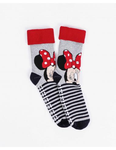 DISNEY Calcetín Antideslizante Minnie Stripes para Mujer