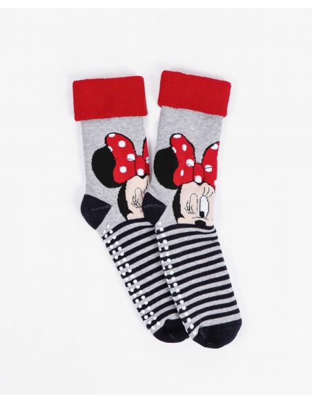 DISNEY Calcetín Antideslizante Minnie Stripes para Mujer