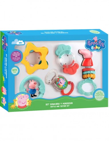 ▷ SET MORDEDORES Y SONAJEROS DE PEPPA PIG